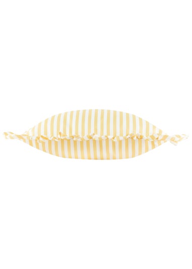 Wylder Millie Ruffle Yellow Striped Outdoor Cushion (50 x 50cm)