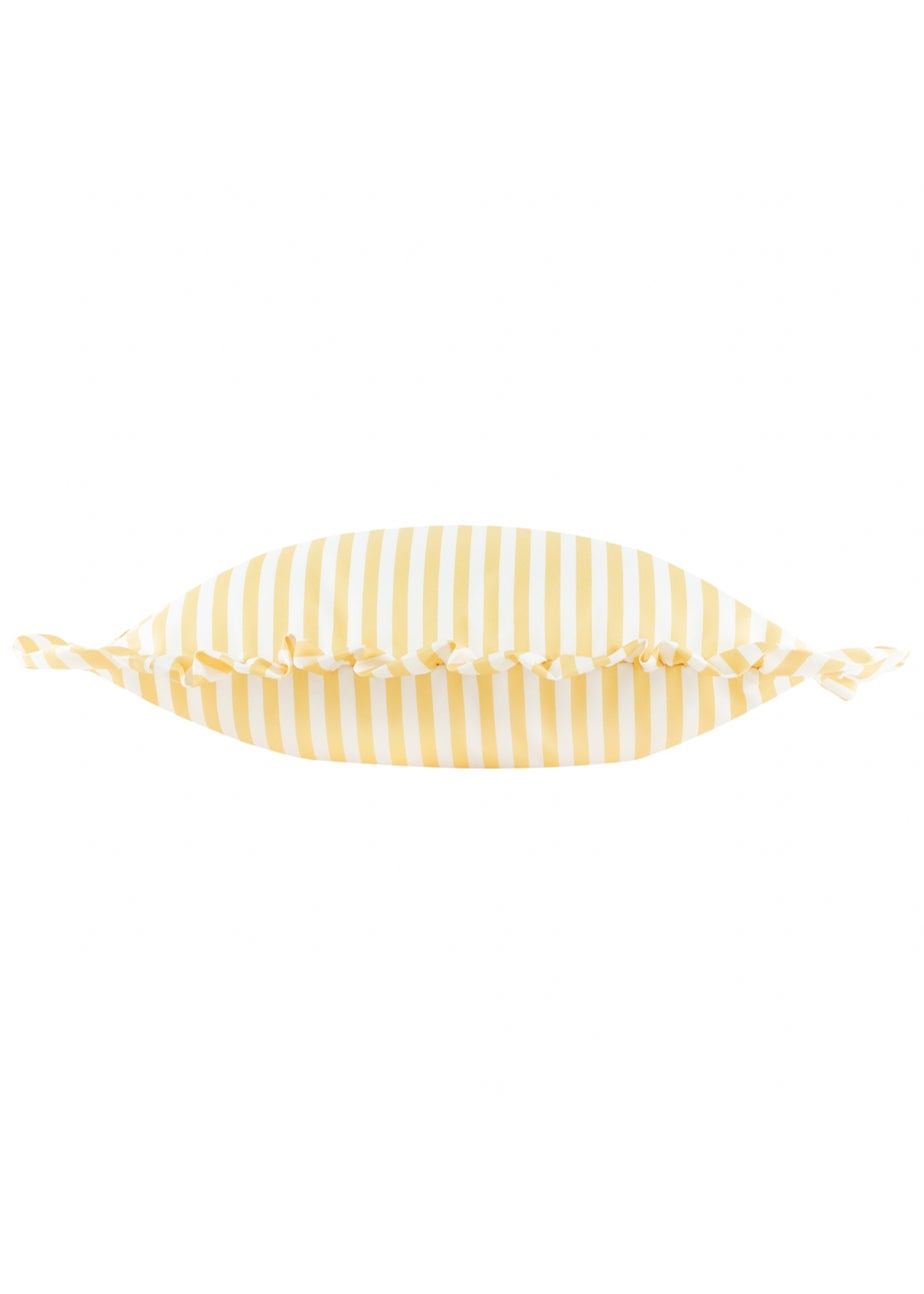 Wylder Millie Ruffle Yellow Striped Outdoor Cushion (50 x 50cm)
