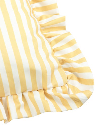 Wylder Millie Ruffle Yellow Striped Outdoor Cushion (50 x 50cm)