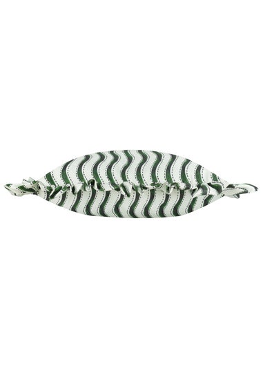 Furn Summer Solstice Wiggly Stripe Green Outdoor Cushion (30 x 50cm)