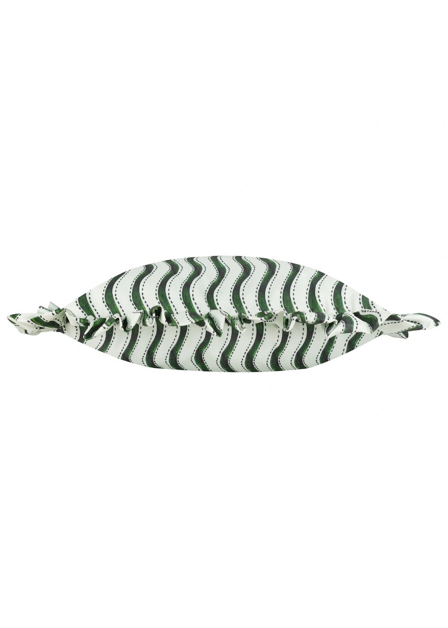 Furn Summer Solstice Wiggly Stripe Green Outdoor Cushion (30 x 50cm)