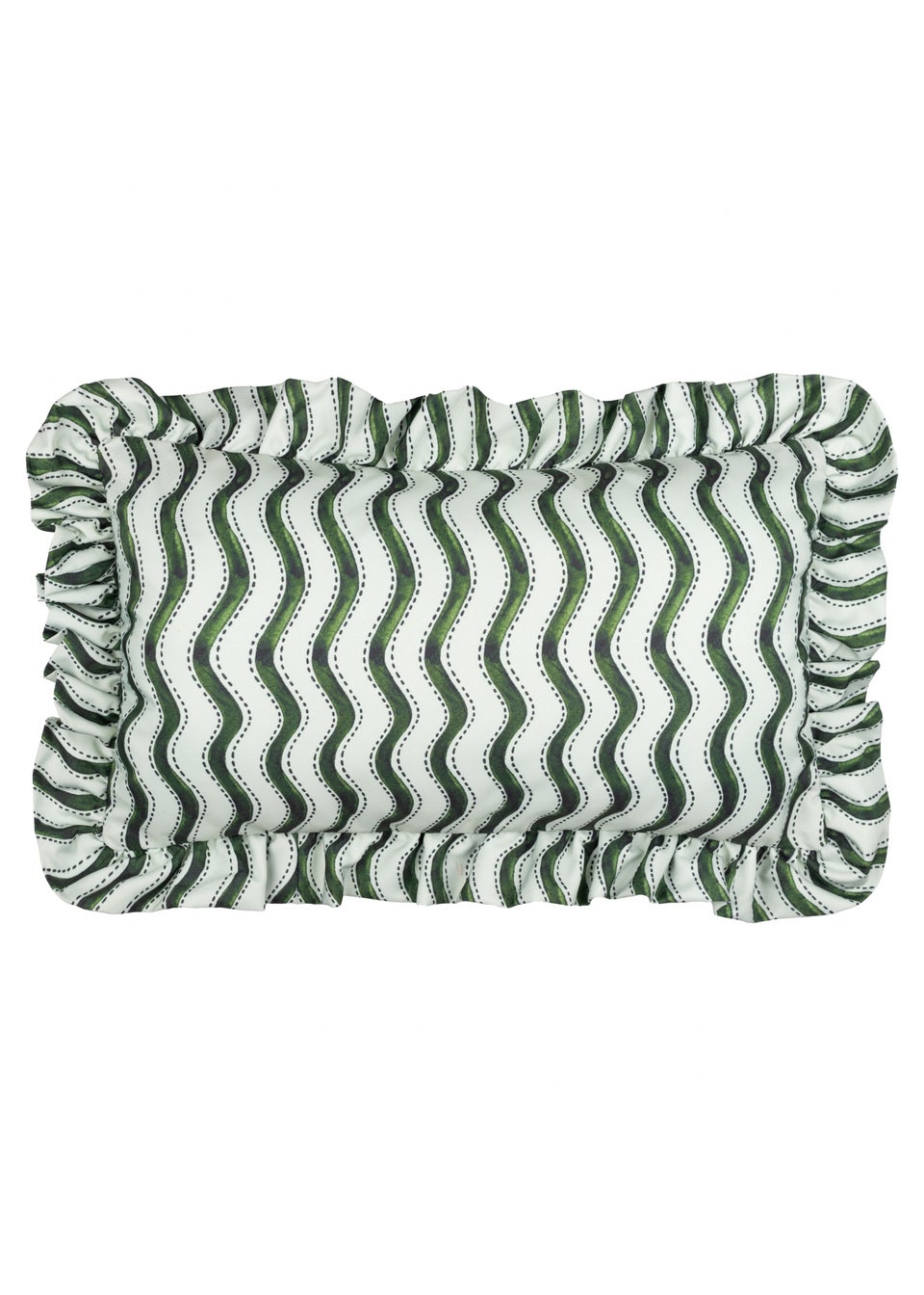 Furn Summer Solstice Wiggly Stripe Green Outdoor Cushion (30 x 50cm)
