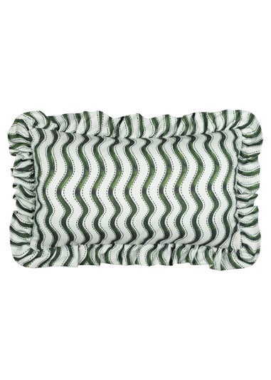 Furn Summer Solstice Wiggly Stripe Green Outdoor Cushion (30 x 50cm)
