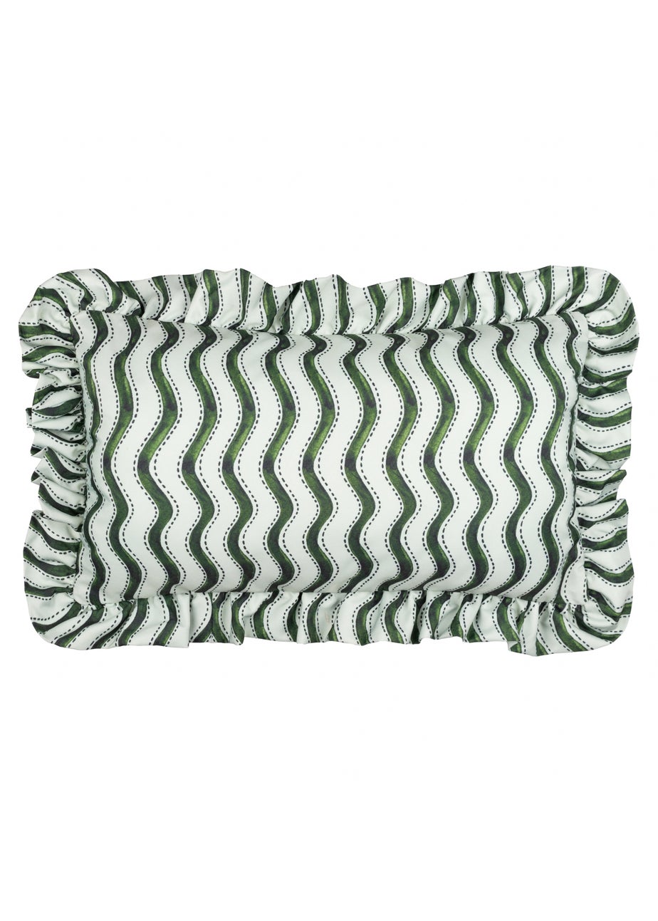 Furn Summer Solstice Wiggly Stripe Green Outdoor Cushion (30 x 50cm)