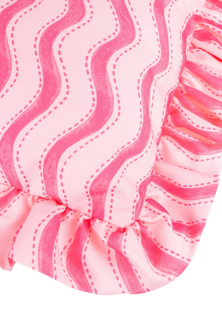 Furn Summer Solstice Wiggly Stripe Hot Pink Outdoor Cushion (30 x 50cm)