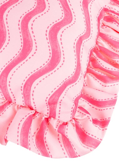 Furn Summer Solstice Wiggly Stripe Hot Pink Outdoor Cushion (30 x 50cm)