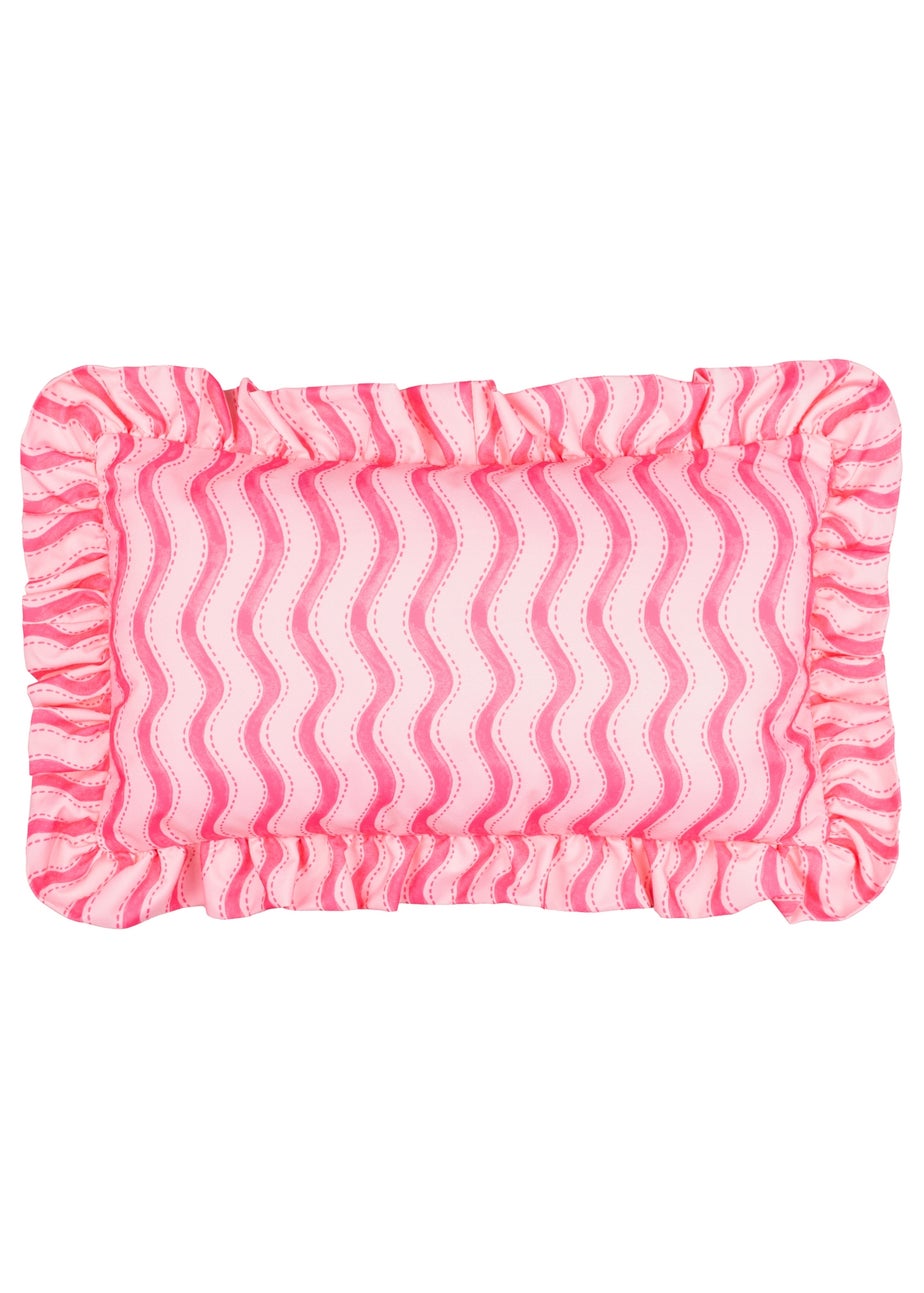 Furn Summer Solstice Wiggly Stripe Hot Pink Outdoor Cushion (30 x 50cm)