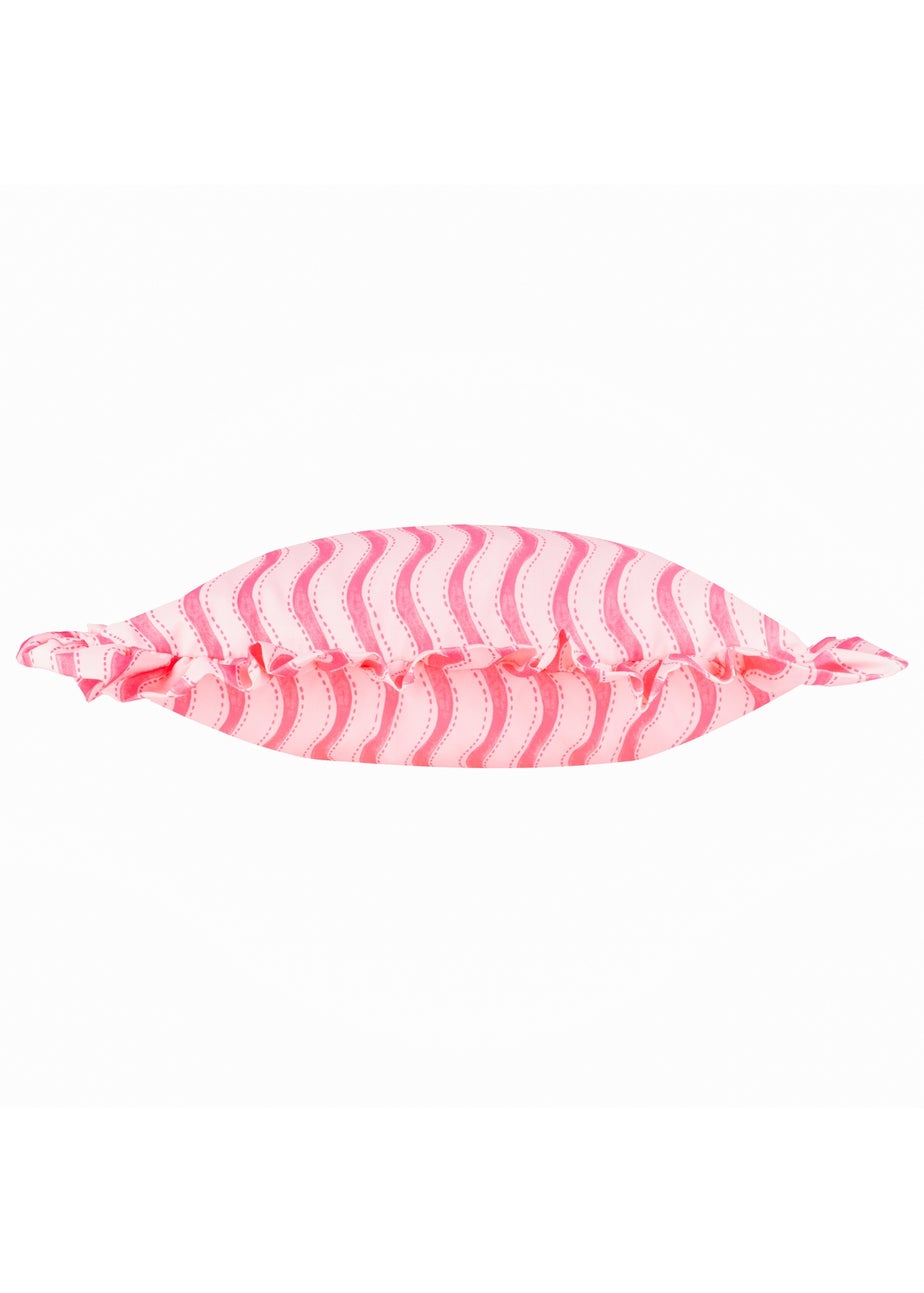 Furn Summer Solstice Wiggly Stripe Hot Pink Outdoor Cushion (30 x 50cm)