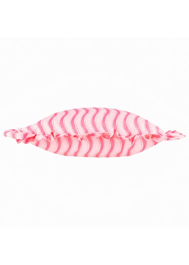 Furn Summer Solstice Wiggly Stripe Hot Pink Outdoor Cushion (30 x 50cm)