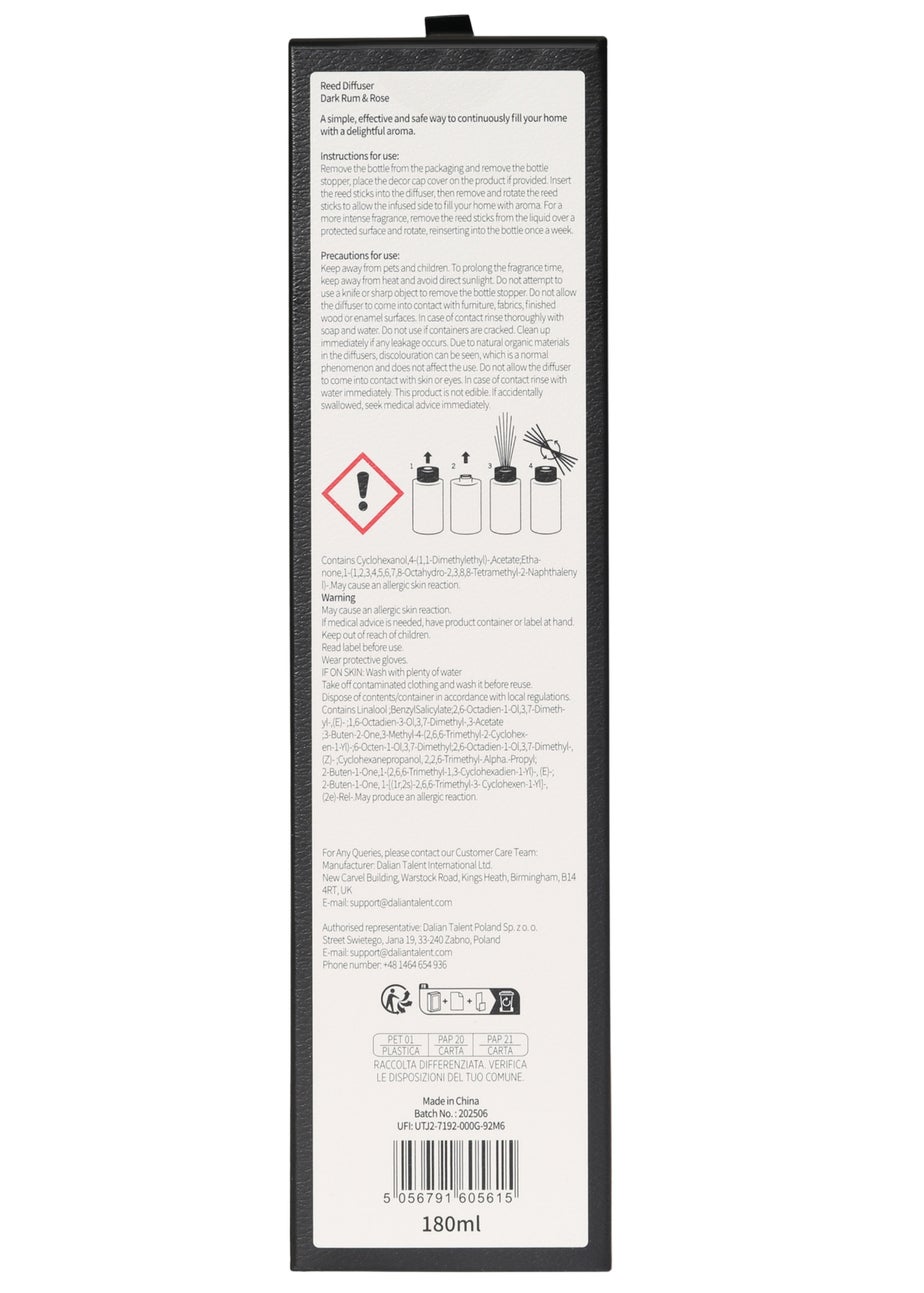 French Connection Reed Diffuser 180ml Pink Leather Range Dark Rum & Rose Scented