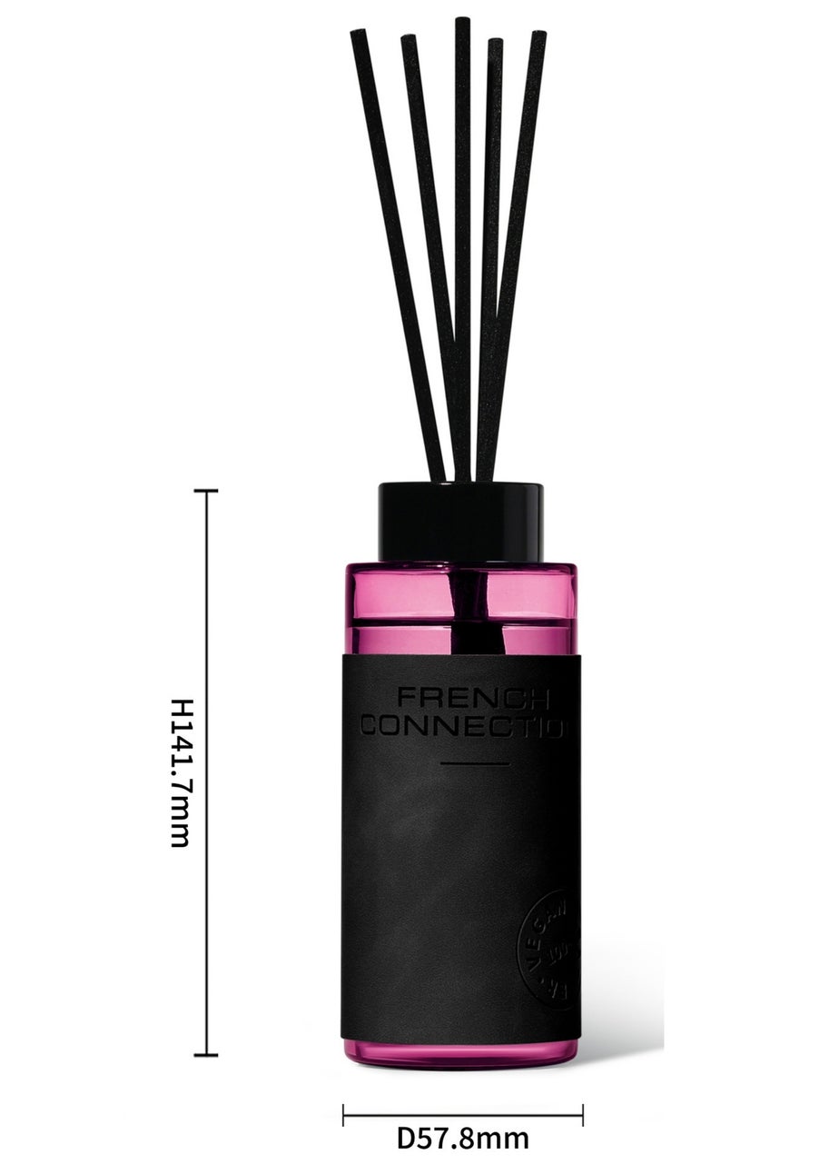 French Connection Reed Diffuser 180ml Pink Leather Range Dark Rum & Rose Scented