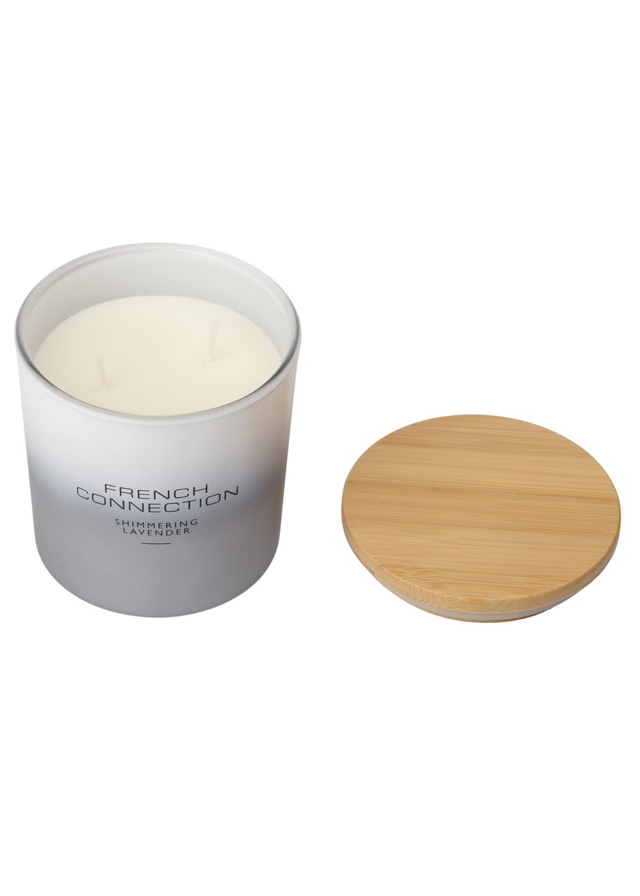 French Connection Large Scented Candle 322g Ombre Collection Shimmering Lavender Silver (2 Wick)