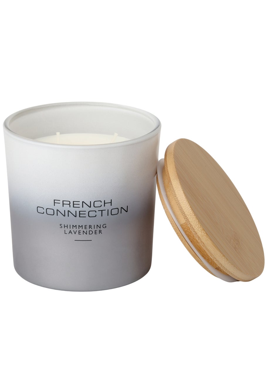 French Connection Large Scented Candle 322g Ombre Collection Shimmering Lavender Silver (2 Wick)