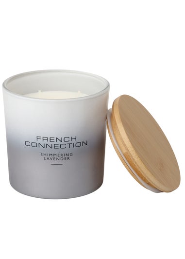 French Connection Large Scented Candle 322g Ombre Collection Shimmering Lavender Silver (2 Wick)