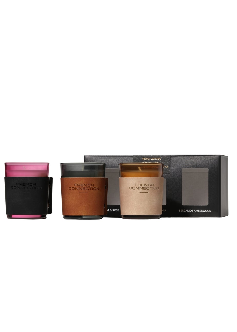 French Connection Leather Range Multi Diffuser Giftset 3 X 50ML (5 Reeds)