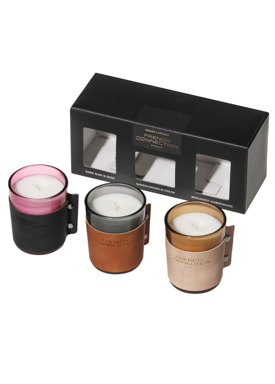 French Connection Leather Range Multi Diffuser Giftset 3 X 50ML (5 Reeds)
