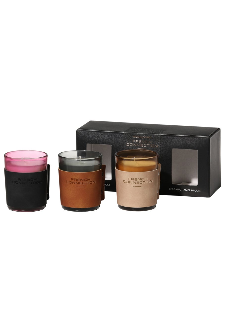 French Connection Leather Range Multi Diffuser Giftset 3 X 50ML (5 Reeds)
