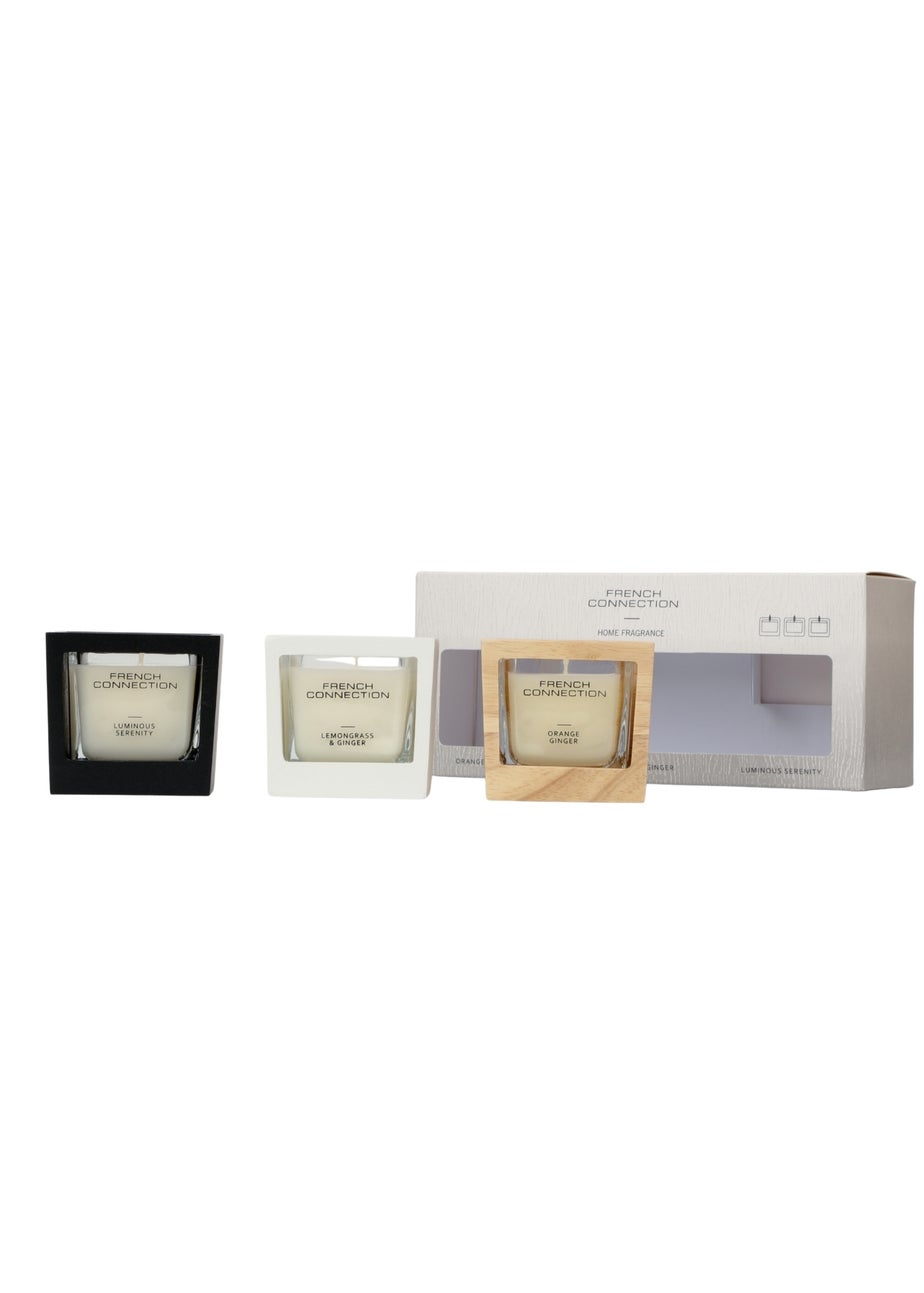 French Connection Scented Candles Giftset Lemongrass 3 x 50G (1 Wick)