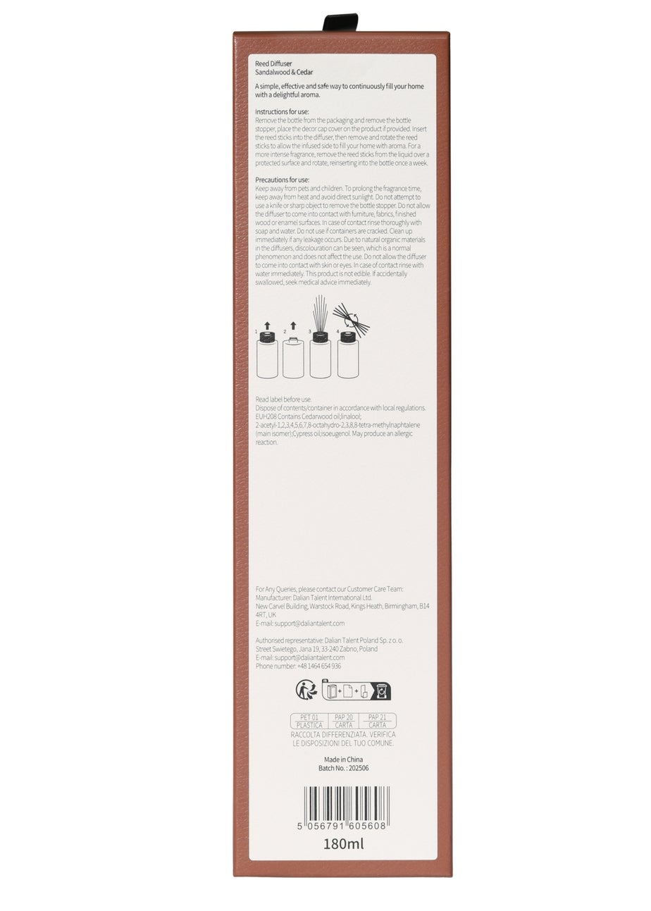 French Connection Reed Diffuser 180ML Leather Range Sandalwood & Cedar (5 Reeds)