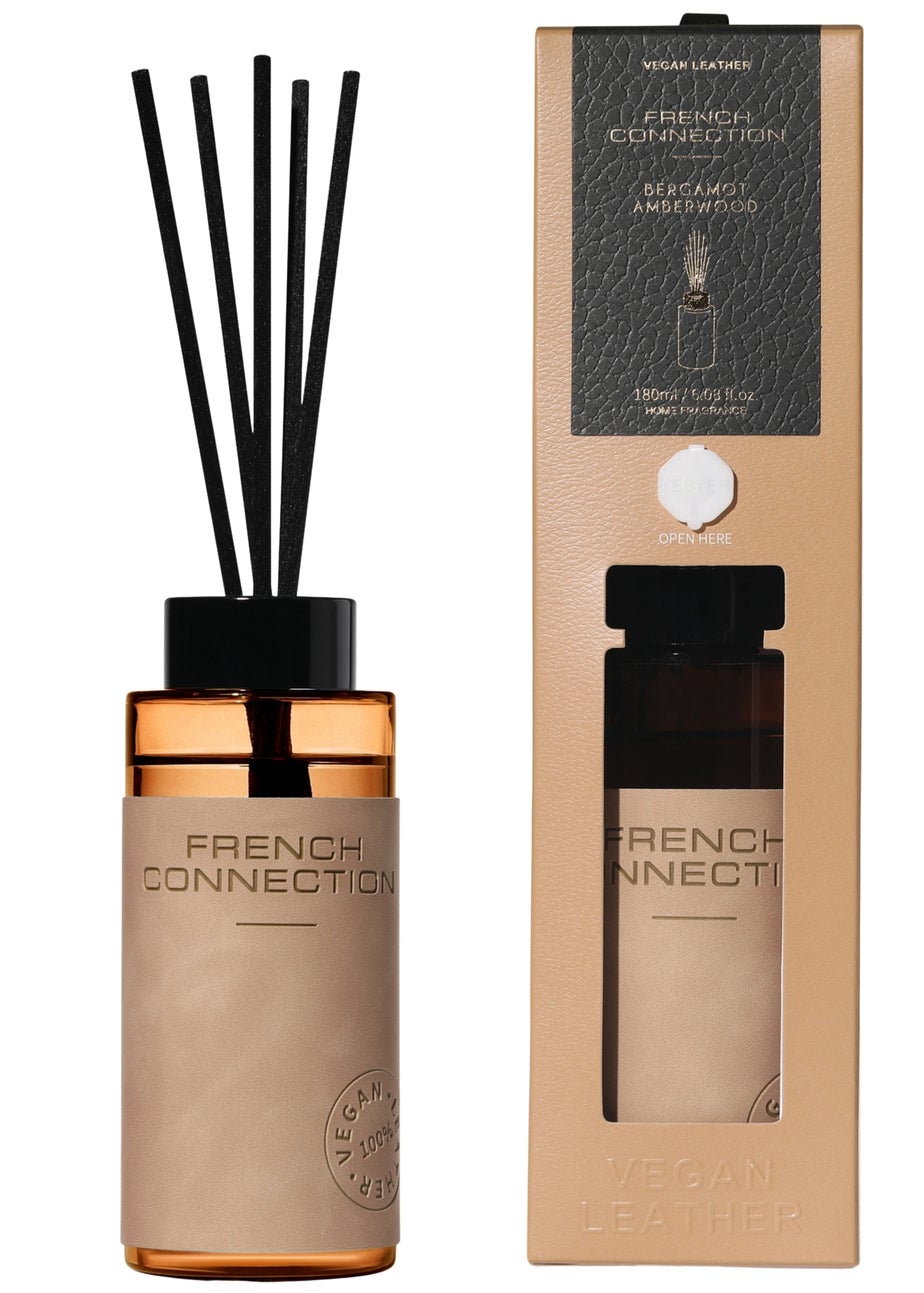French Connection Leather Range Orange Diffuser Bergamot & Amberwood 180ML (5 Reeds)
