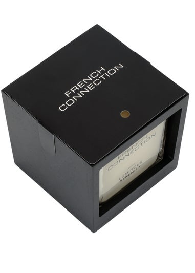 French Connection Large Scented Candle 480G Black Wooden Surround Luminous Serenity 4 Wick