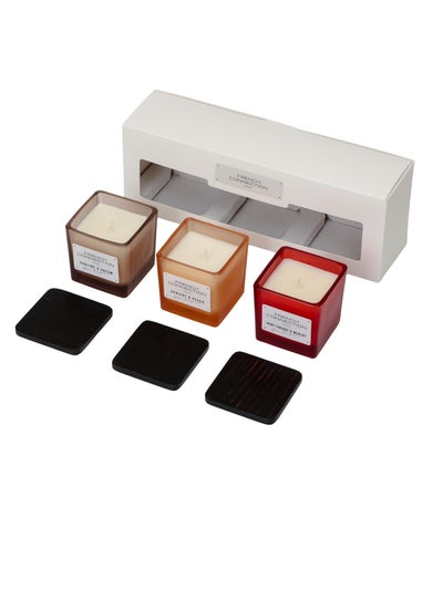 French Connection Scented Candle Giftset Square Range 3 x 50G