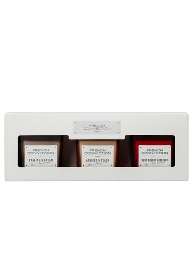 French Connection Scented Candle Giftset Square Range 3 x 50G