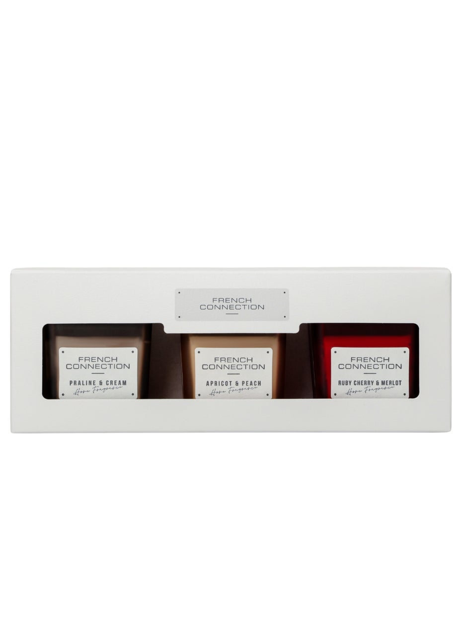 French Connection Scented Candle Giftset Square Range 3 x 50G