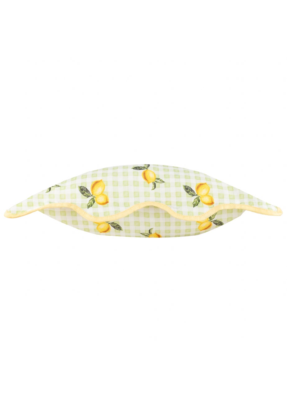Furn Fruits Lemons Gingham Check Outdoor Cushion (45 x 45cm)