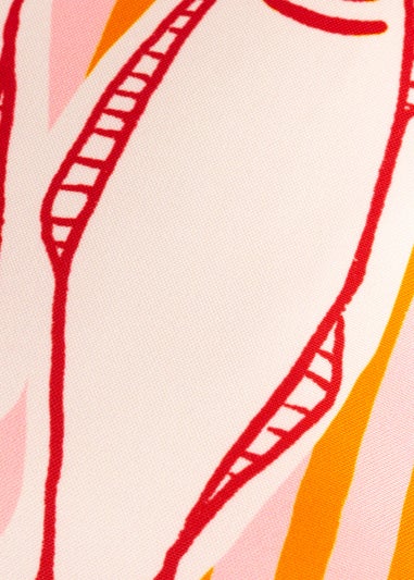 Furn Mediterranean Sardines Pink/Orange Outdoor Cushion (45 x 45cm)