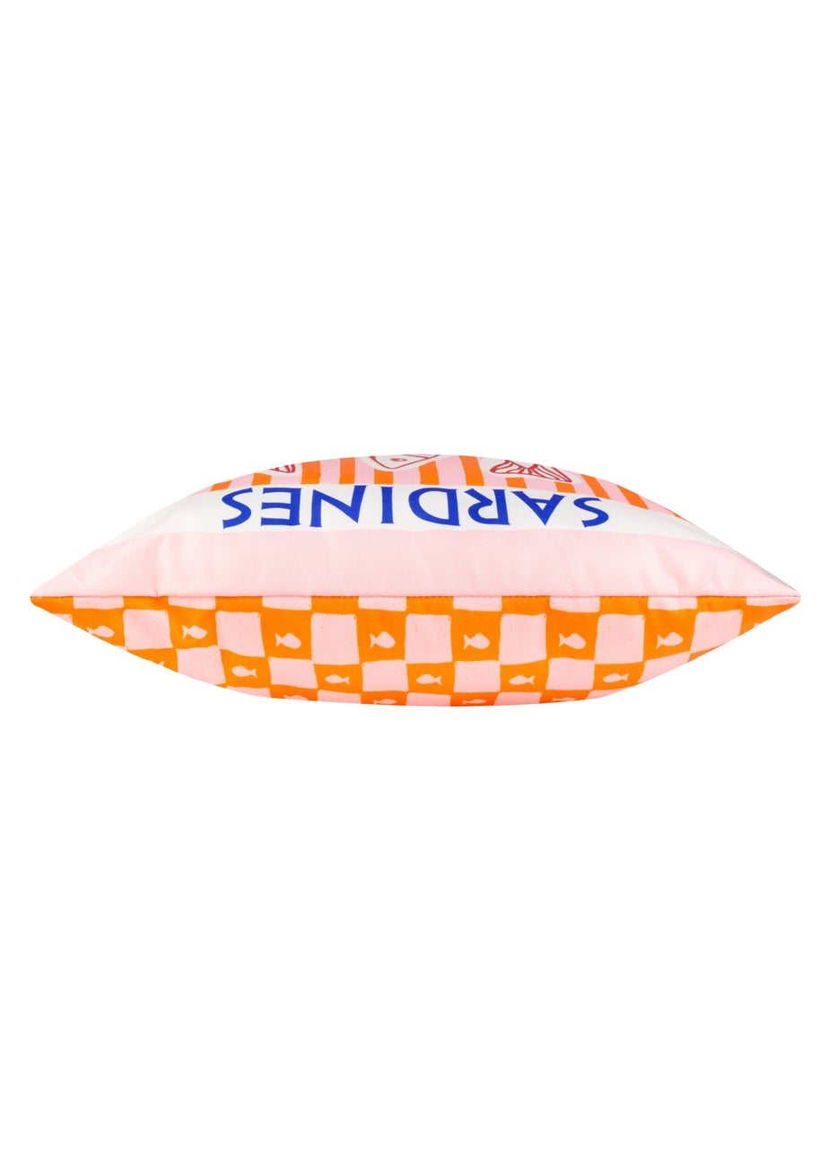 Furn Mediterranean Sardines Pink/Orange Outdoor Cushion (45 x 45cm)