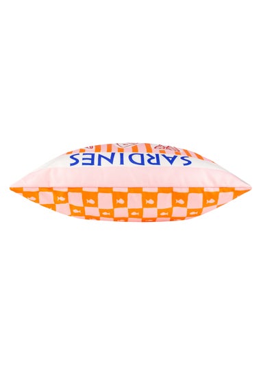 Furn Mediterranean Sardines Pink/Orange Outdoor Cushion (45 x 45cm)
