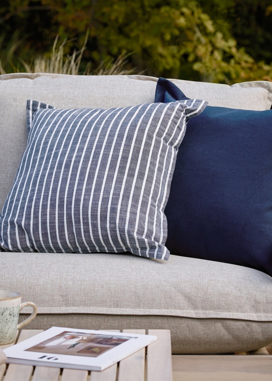 Yard Hessle Stripe Navy Outdoor Cushion (45 x 45cm)