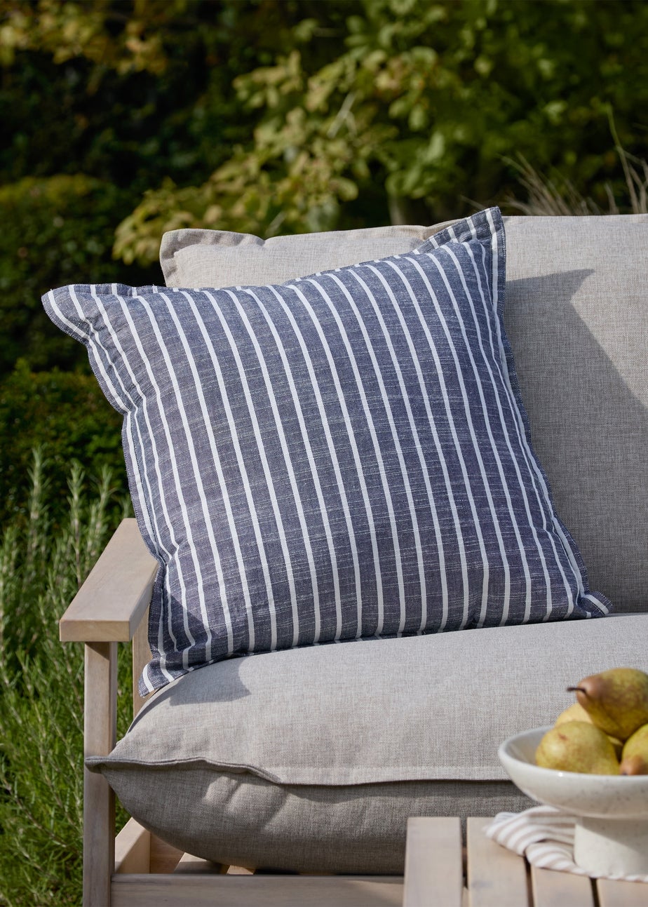 Yard Hessle Stripe Navy Outdoor Cushion (45 x 45cm)