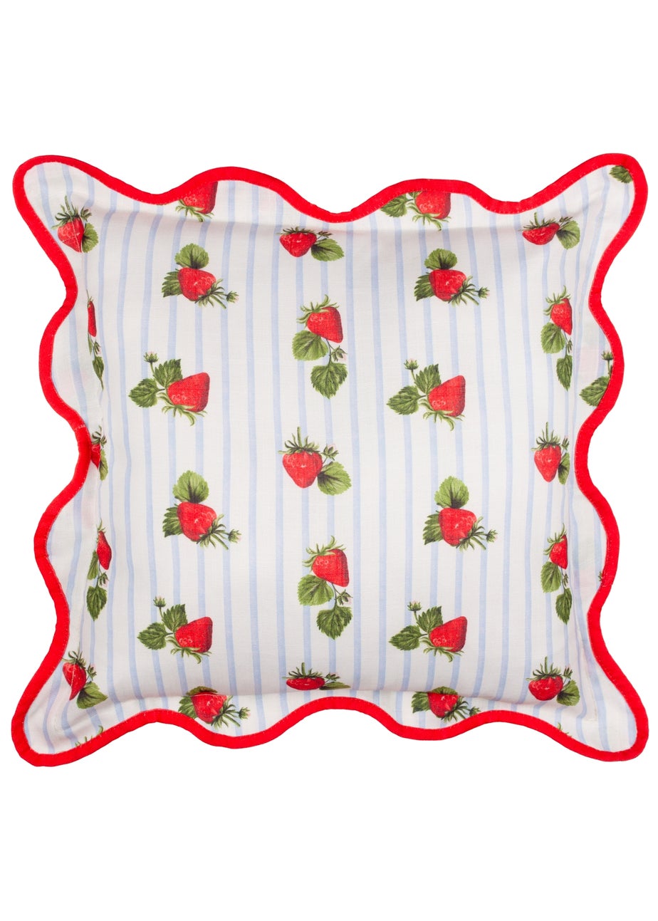 Furn Fruits Strawberries Striped Outdoor Cushion (45 x 45cm)