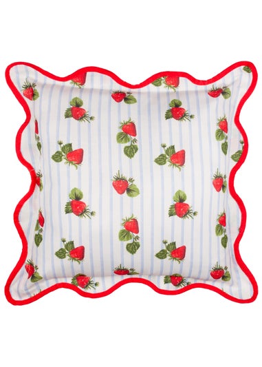 Furn Fruits Strawberries Striped Outdoor Cushion (45 x 45cm)
