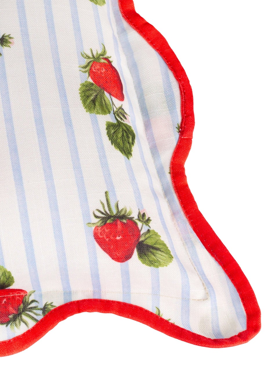 Furn Fruits Strawberries Striped Outdoor Cushion (45 x 45cm)