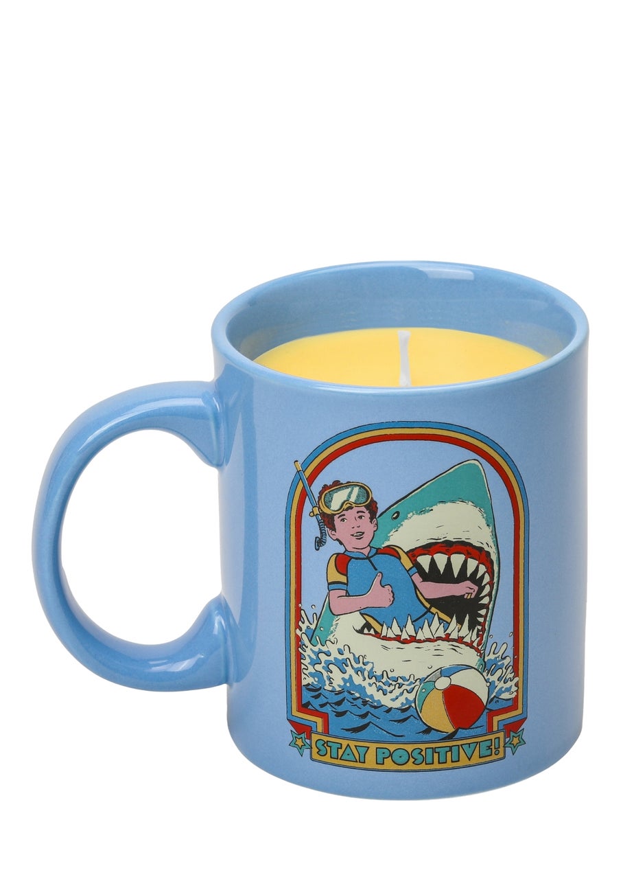 Steven Rhodes Scented Candle Stay Positive Blue Mug with Citrus & Sea Salt Scent