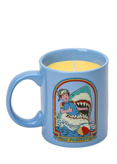 Steven Rhodes Scented Candle Stay Positive Blue Mug with Citrus & Sea Salt Scent