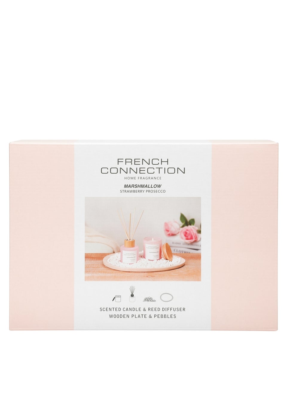 French Connection Candle & Diffuser Giftset Pastel Collection Pink Marshmallow 130G & 100ML