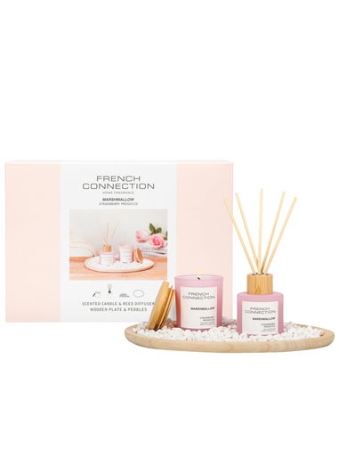 French Connection Candle & Diffuser Giftset Pastel Collection Pink Marshmallow 130G & 100ML