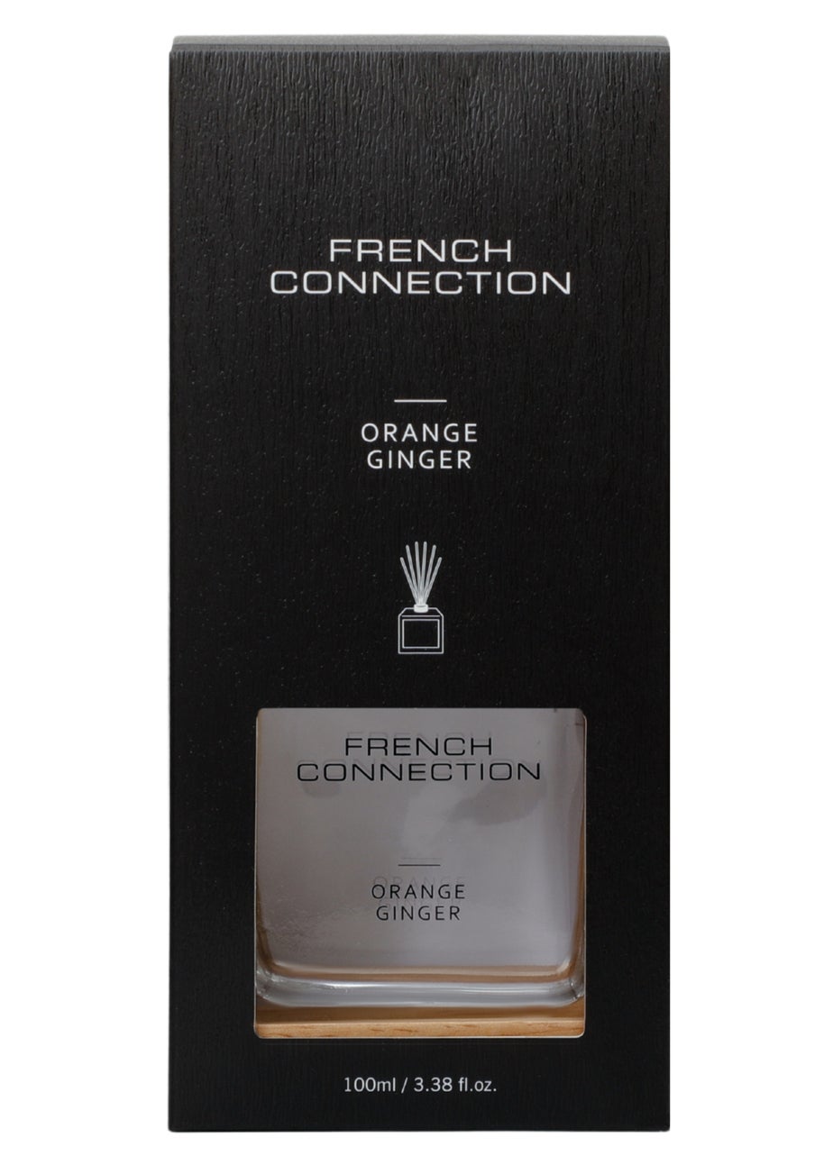 French Connection Reed Diffuser 100ML Brown French Connection Orange & Ginger Natural Wooden Surround