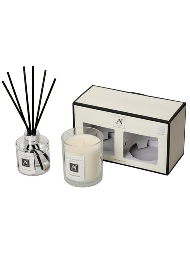 Aroma Naturals London White Minimalist Luxe Candle & Reed Diffuser Gift Set Sensationnelle Scent