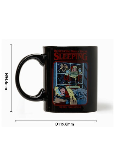 Steven Rhodes Scented Candle He Sees You When You’re Sleeping Black Mug Cinnamon & Clove