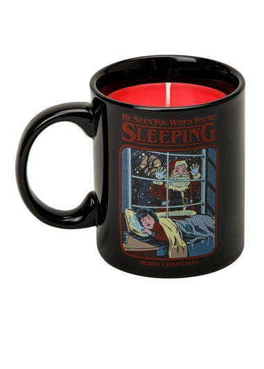 Steven Rhodes Scented Candle He Sees You When You’re Sleeping Black Mug Cinnamon & Clove