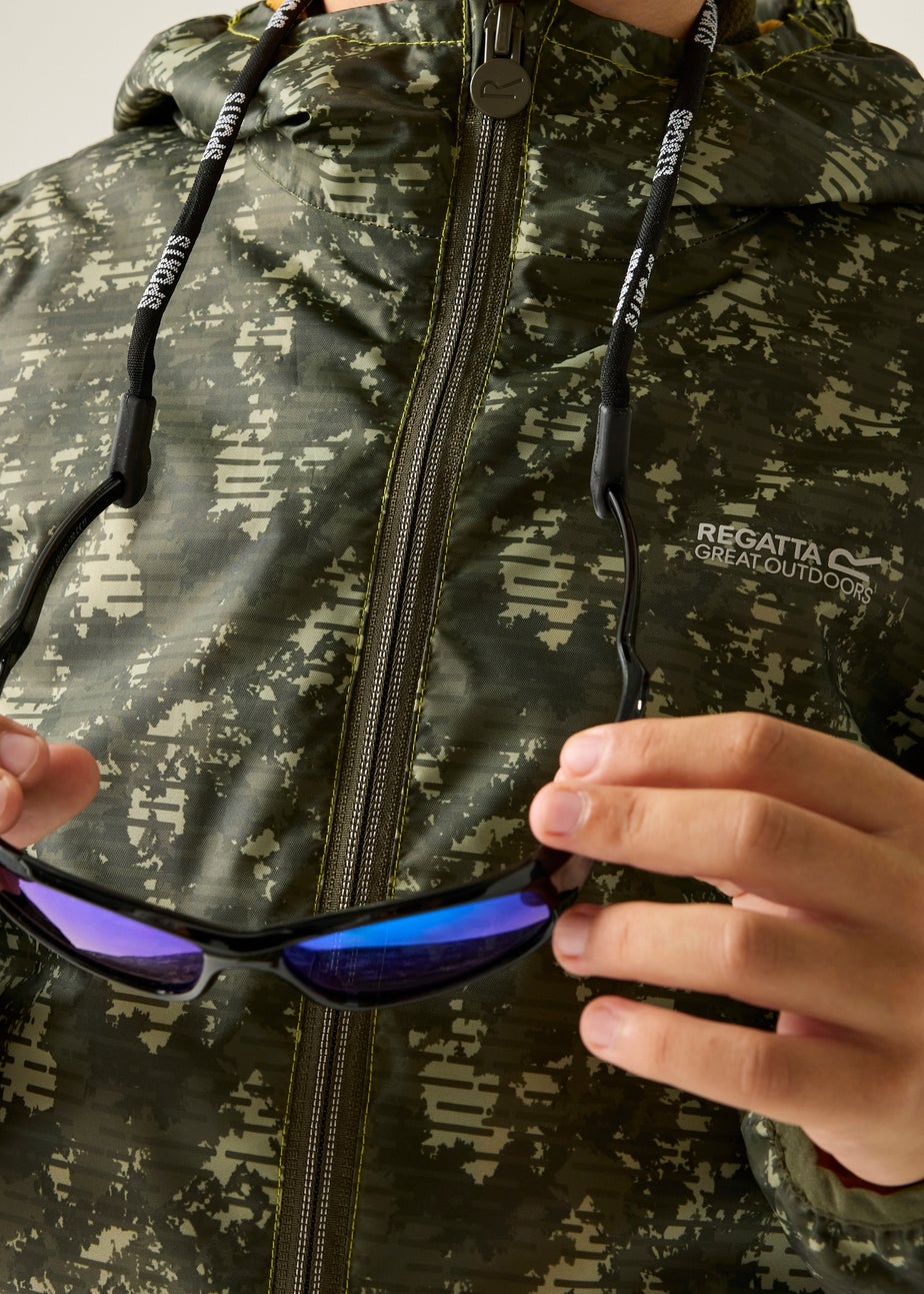 Regatta Light Sage Line Camo Printed Lever II Waterproof Reflective Jacket (3-13 Years)