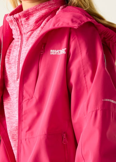 Regatta Pink Potion Calderdale III Waterproof Reflective Jacket (3-13 Years)