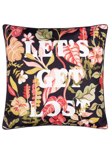 Furn Tropical Bloom Black Outdoor Cushion (45 x 45cm)