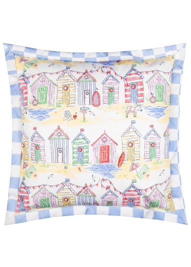Furn Beach Huts Multicolour Square Outdoor Cushion (45 x 45cm)