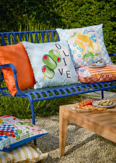 Furn Mediterranean Olive Olive/Blue Outdoor Cushion (45 x 45cm)
